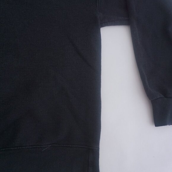 Vintage '90S Hanes Heavyweight Cotton Print Pro Black Blank Crewneck Sweater L - Picture 5 of 8